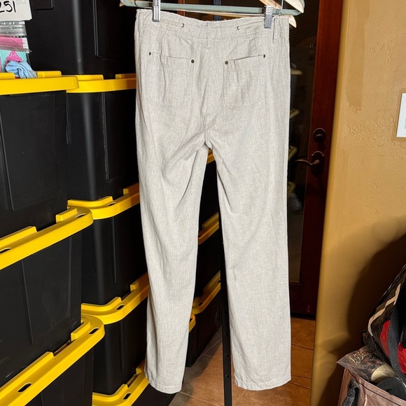 INC International Concepts Beige Linen Blend Drawstring Pants Size 2 - Picture 7 of 9